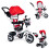 Tricycle rotating canopy red durable rubber wheels 1