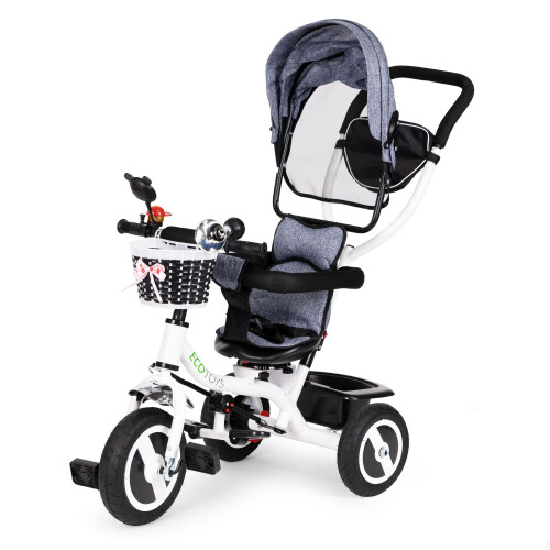Tricycle rotating canopy gray durable rubber wheels 1