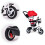 Tricycle rotating canopy red durable rubber wheels 6