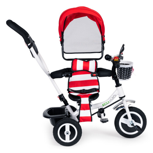 Tricycle rotating canopy red durable rubber wheels 2