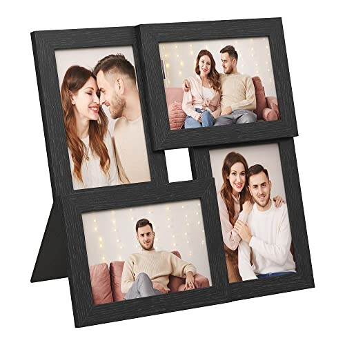 Eco-Friendly 4-Photo Collage Frame with Glass Front