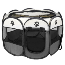 Universal foldable playpen, cage for dogs and cats - gray