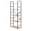 Modern wide wooden bookcase LOFT 5 shelves 2