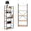 Modern wide wooden bookcase LOFT 5 shelves 10