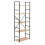 Modern wide wooden bookcase LOFT 5 shelves 1