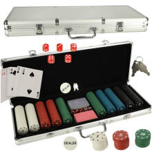 Pokerset im Koffer mit 500 Chips und 2 Kartenspielen