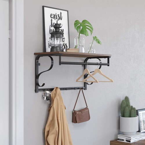 LOFT Holzregal mit Kleiderbügeln 1
