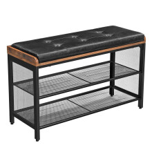 LOFT Schuhschrank aus Holz mit Regal und Sitzfläche