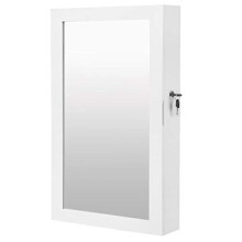 Elegant Wall-Mounted Jewelry Mirror Cabinet with Lock