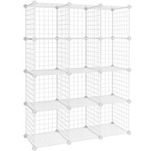 Customizable 12-Cube Metal Storage Shelf - Easy Assembly