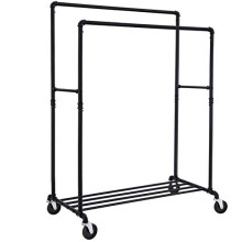 Industrial Style Heavy Duty Clothes Rack with Wheels