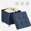 Elegant Navy Blue Tufted Ottoman Bench with Storage 3