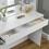 Modern dressing table large mirror shelves ModernHome 3