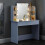 Modern dressing table large mirror shelves ModernHome 6