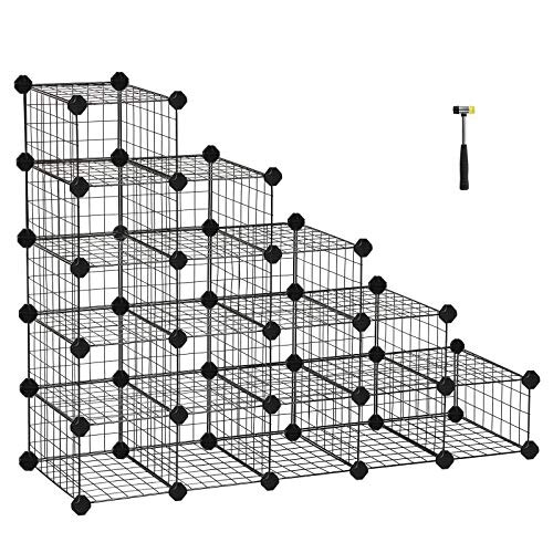15-Pair Shoe Rack: Sturdy, DIY, Easy Assembly, Black
