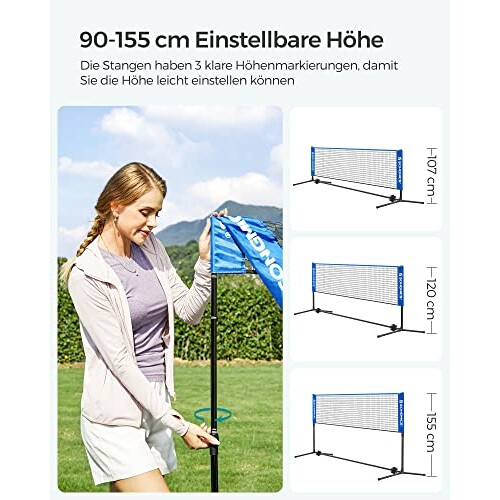 Adjustable Height Net for Badminton, Volleyball, Pickleball 2