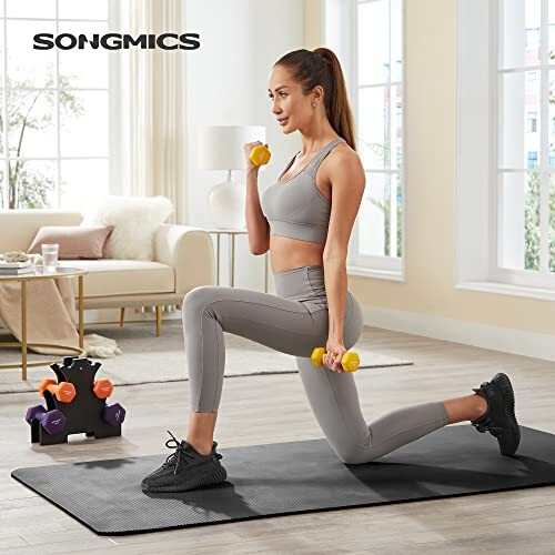 15-Min Home Workout Dumbbell Set with Storage Rack 1