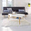 Moderner Couchtisch, Regal, Holzbeine, ModernHome weiß 10