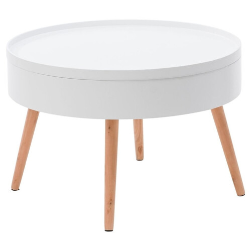 Runder Couchtisch mit Stauraum, 60 cm