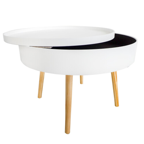 Runder Couchtisch mit Stauraum, 60 cm 1