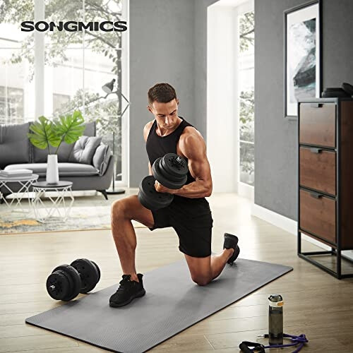 Adjustable 20kg Dumbbell Set with Non-Slip Handles 1
