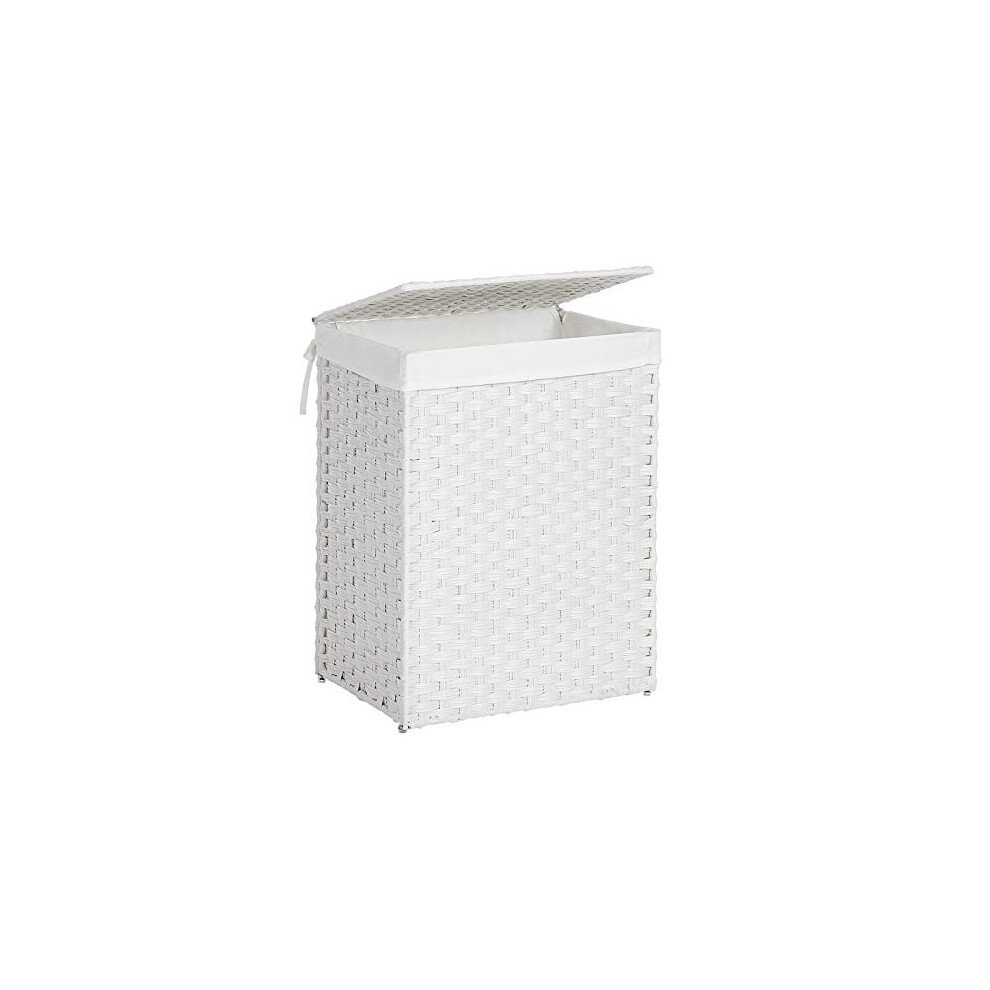 Pricenet Handwoven Laundry Hamper With Removable Liner White