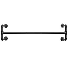 Industrial Wall-Mounted Clothes Rack, 60kg Capacity, Black