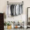 Industrial Wall-Mounted Clothes Rack, 60kg Capacity, Black 2