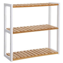 3-Tier Bamboo Rack: Adjustable, Wall-Mount or Free-Standing