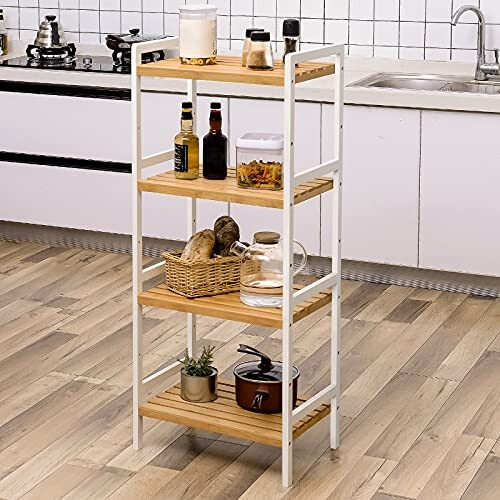 Natural Bamboo Shelf: Organize & Refresh Any Room Easily 2