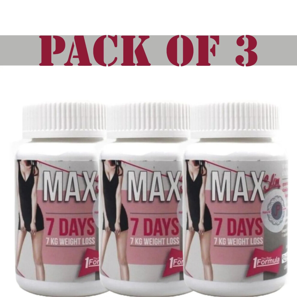 7 Days Max Slim Super Pill Supplements Weight Loss Diet Fat Burn (Pack of 3)