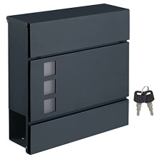 Modern Anthracite Grey Letterbox with Lock