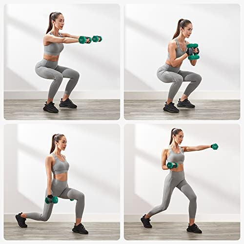 Non-Slip Hex Dumbbell Set, Space-Saving, 8kg Total, Green 2