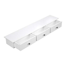 Floating Wall Shelf with 3 Drawers, White, 80cm