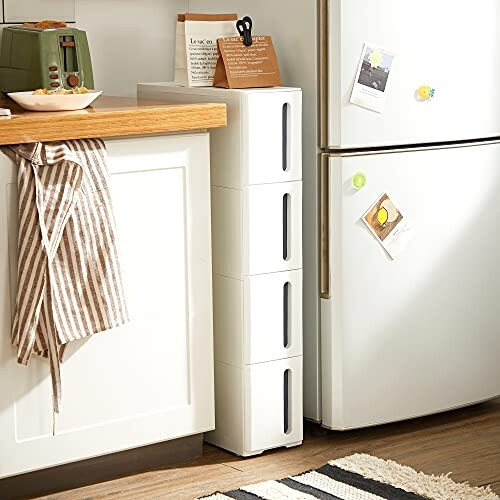 Narrow Rolling Storage Cart with 4 Drawers & Wheels 2