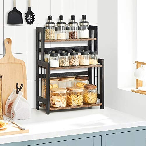 3-Tier Bamboo Spice Rack for Kitchen Organization 1