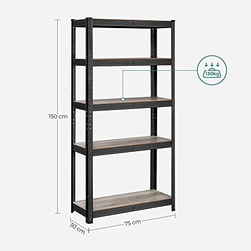 Heavy-Duty Adjustable Storage Shelves, 130kg Load Capacity 2