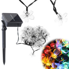 Solar-Blumengartenleuchten 7m 50LED mehrfarbig