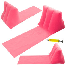 Strandmattenliege mit Rückenlehne aufblasbar rosa