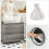 Large 3-Compartment Laundry Hamper with Lid & Wheels 3