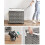 Large 3-Compartment Laundry Hamper with Lid & Wheels 6
