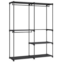 Large Capacity Wardrobe with 3 Hanging Sections & Shelves