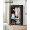 Black Fabric Wardrobe with Shelves and Hanging Rail 2