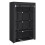 Black Fabric Wardrobe with Shelves and Hanging Rail 1