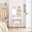 Minimalist White Dressing Table with Mirror & Storage 2