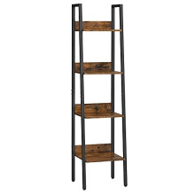 Rustic 4-Tier Ladder Shelf for Books & Decor, Easy Assembly