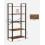 5-Tier Rustic Brown Storage Shelves, Steel Frame 3