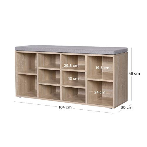 Comfortable Shoe Bench with Cushion and Storage 2
