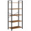 5-Tier Rustic Brown Storage Shelves, Steel Frame 1