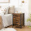 Rustic Industrial Bedside Table with 3 Drawers 2
